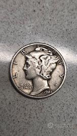 moneta 10 centesimi di dollaro 1944 - mercury dime