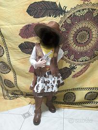 Vestito Carnevale Cowboy bambina 3/4 Anni 