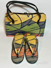 Borsa e sandali zori per kimono vero vintage Jap