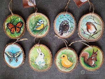 Ciondolo legno primavera, segnaposti Pasqua