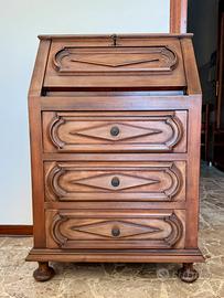 Secretaire / Ribalta Antica in Legno Massello
