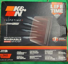 K&N 33-2443 Filtro Aria Sostitutivo Auto, Lavabile