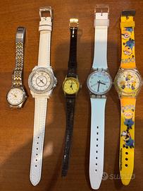 Lotto 5 orologi donna vari marchi Swatch