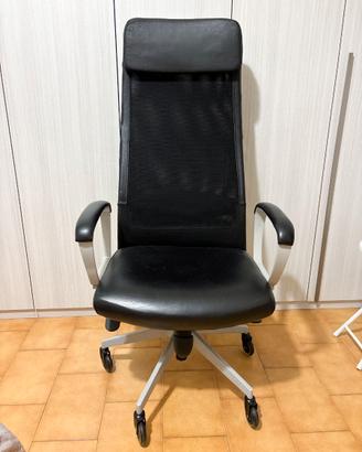 Sedia da ufficio/gaming Ikea Markus in pelle