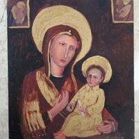 Dipinto ad olio su tavola Sacro firmato Capone 