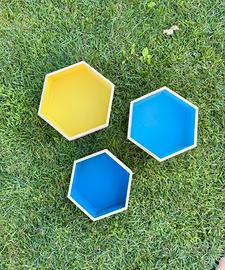 Mensole esagonali in legno