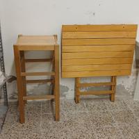 Set tavolino e sgabello 