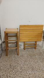 Set tavolino e sgabello 