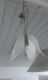 lampadario foglie verde, applique, lampada