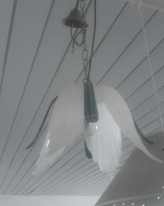 lampadario foglie verde, applique, lampada