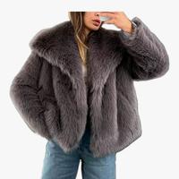 giacca pelliccia sintetica nuova color grigio scur