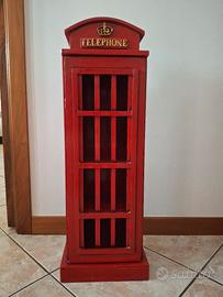 Mobiletto porta cd/oggetti a forma cabina telefoni