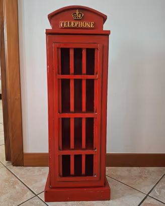Mobiletto porta cd/oggetti a forma cabina telefoni
