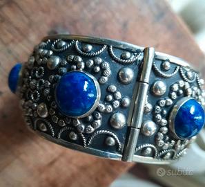 Bracciale schiava vintage con lapislazzuli
