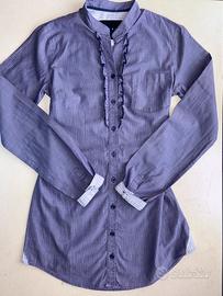 Camicia vintage Sisley viola 100% cotone