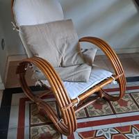poltrona lounge in rattan curvato