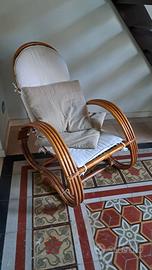 poltrona lounge in rattan curvato