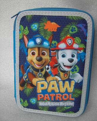 Astuccio per la scuola 2 zip completo Paw Patrol