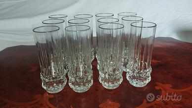 Servizio 12 bicchieri cristallo vintage h15 cm