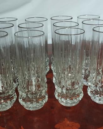 Servizio 12 bicchieri cristallo vintage h15 cm