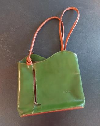 Zainetto in vera pelle verde