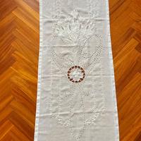 Tenda unica in cotone bianco con immagine  Fiori
