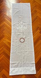 Tenda unica in cotone bianco con immagine  Fiori