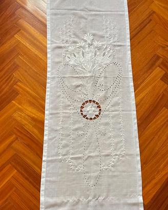 Tenda unica in cotone bianco con immagine  Fiori