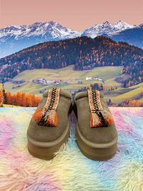 Pantofole invernali UGG Tazzle, verde-marrone, 39