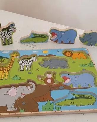Puzzle in legno Hape animali della savana