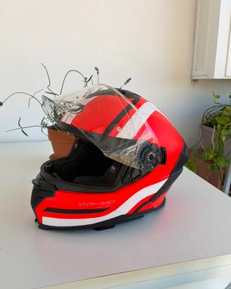 Casco Integrale Moto-Rosso/Bianco/Nero