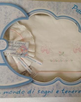 Coordinato lenzuola per culla bambina