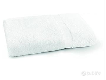 Telo bagno bianco 100 x 150 cm in etichetta 