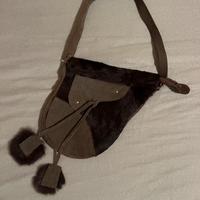 Borsa a mano/ spalla in Camoscio e Cavallino