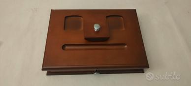 Porta penna e fermacarte in legno 