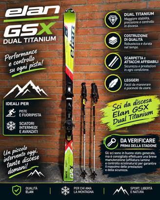 Sci Elan GSX Race Dual Titanium 178 cm + bacchette