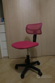 Sedia da scrivania girevole regolabile (rosa)