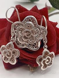 parure anello orecchini argento 925 Suarti Bali