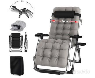 Sedia Sdraio Pieghevole 84cm, Cuscino, esterno 