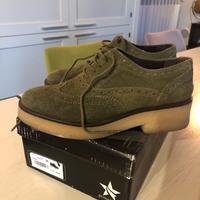 Scarpe stringate donna pelle scamosciata