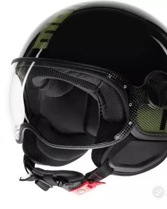 CASCO MOMO DESIGN FGTR CLASSIC STRIPES NERO LUCIDO