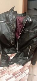 Giubbino in ecopelle nero foderato, taglia M