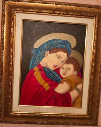 Quadro vintage con immagine sacra. 