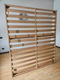 Rete Matrimoniale a Doghe in Legno con Regolatori 