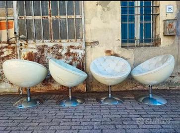 Poltrona Girevole Vintage Stile Space Age Anni 70