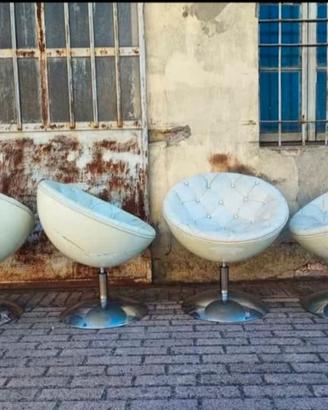 Poltrona Girevole Vintage Stile Space Age Anni 70
