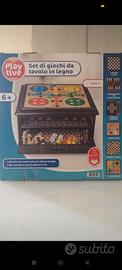 Set giochi da tavolo in legno, NUOVO!
