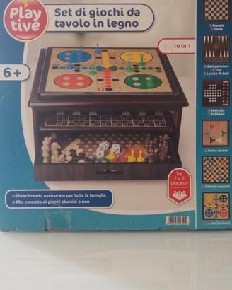 Set giochi da tavolo in legno, NUOVO!