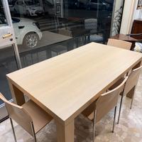 Tavolo cucina con 4 sedie legno sbiancato moderno