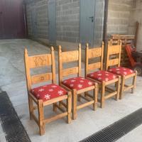 4 Sedie in legno massello